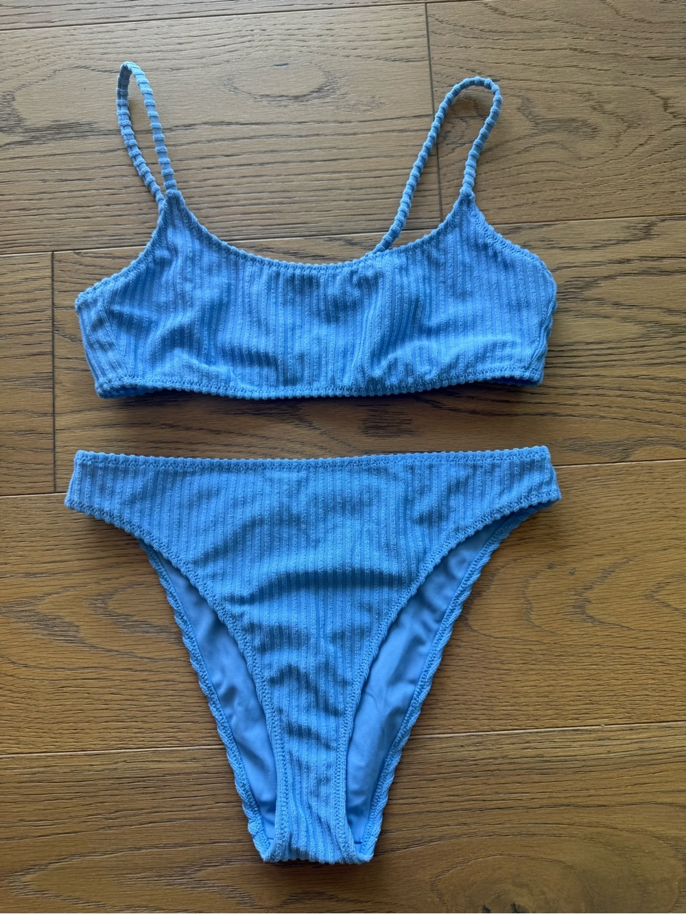 PacSun Blue Ribbed Bikini Set